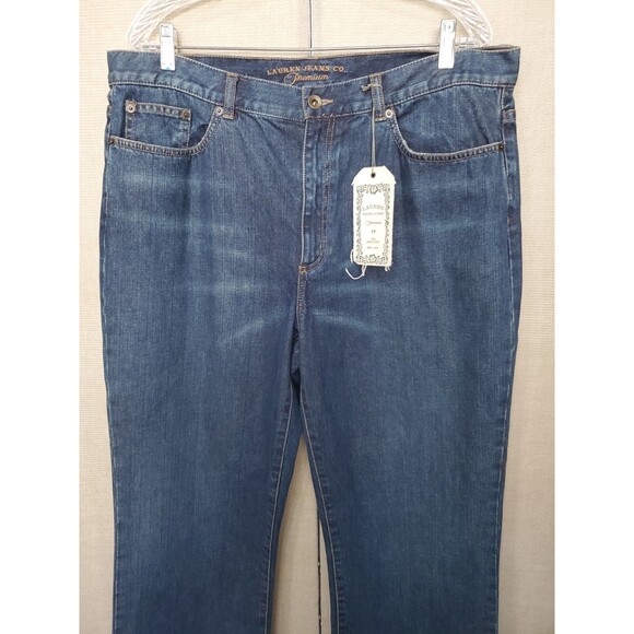 Lauren Jeans Co. 100% Cotton Lyn Boot Cut Wide-Leg Denim Jeans Size 16 NWT - Picture 2 of 8